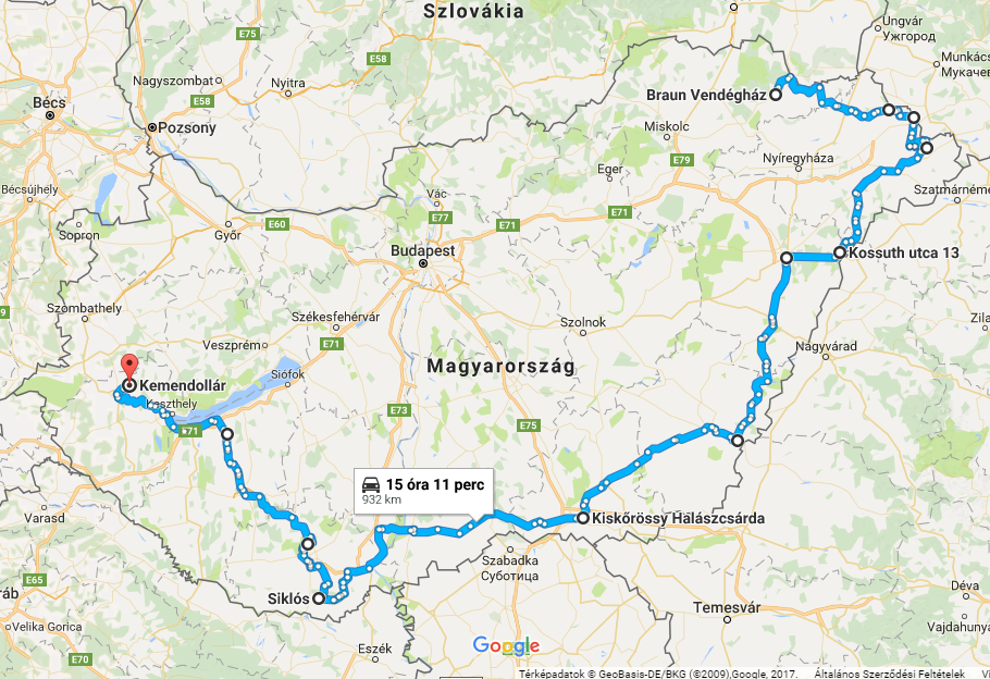 Srospatak- Kemendollr 931 km - 15 ra 14 perc